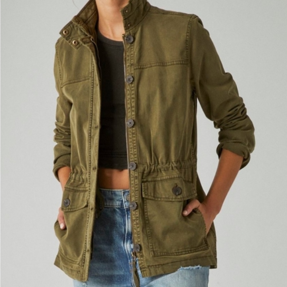 Lucky Brand cargo olive green jacket coat S